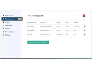 LimeVPN accounts
