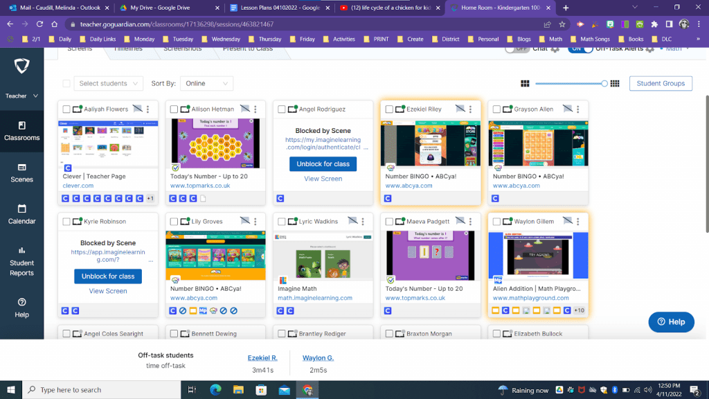 GoGuardian Teacher classroom management software showing student screen monitoring and activity control features