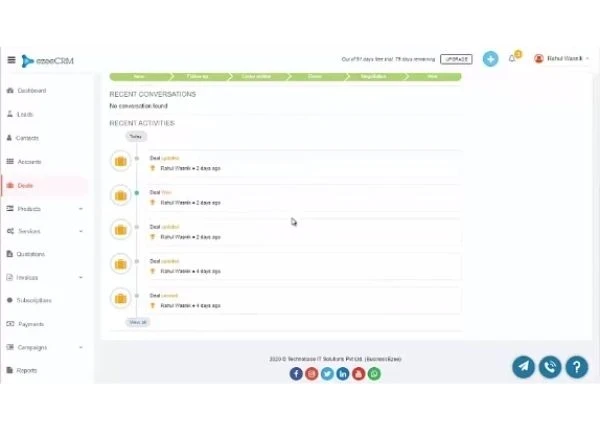 Mobility to access anytime from anywhere with third party integration.
