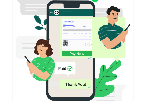 Share invoices on WhatsApp & Email
