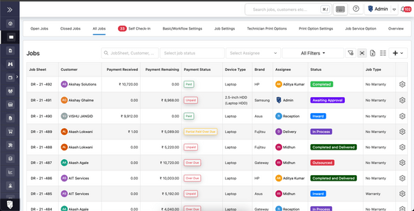 Bytephase Repair Tickte List