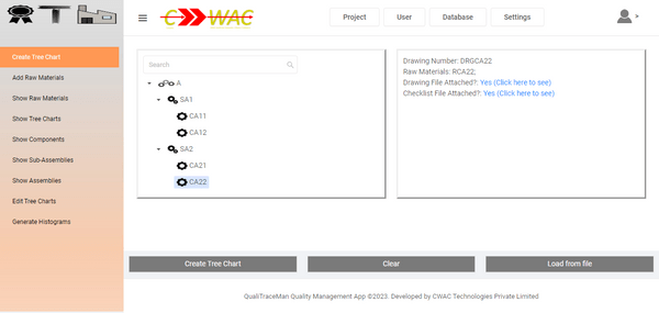 Product Assembly Tree Chart creating feature