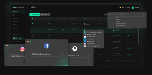 DICloak's Multi-Account Management