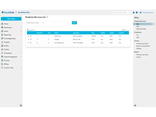 Issuetrak list