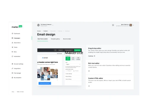Mailerlite Email design