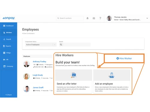 Onpay employee section