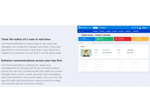 PracticePanther Track case status