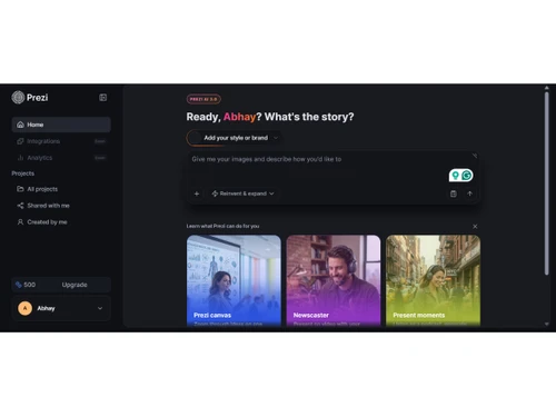 Prezi-dashboard