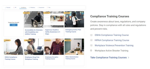 proprofs lms-compliance training courses