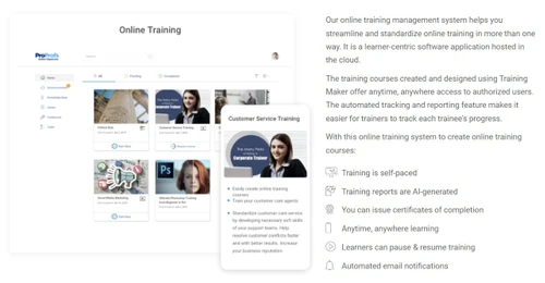 proprofs lms-online training