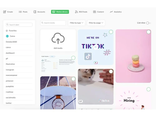 Publer media library