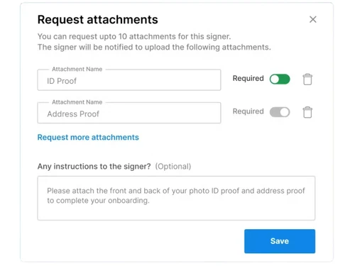 Signeasy attachments