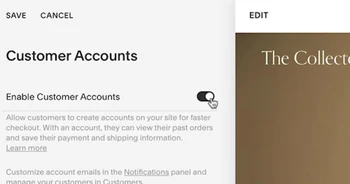 SquareSpace customer account