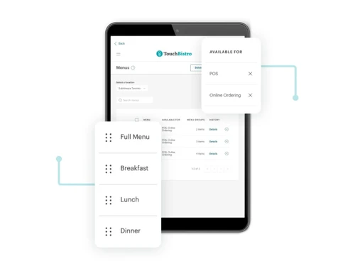 touchbistro pos menu