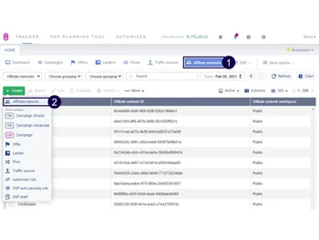 voluum software-dashboard