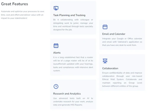 Vakildesk-Great Features