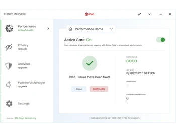 Iolo System Mechanic dashboard