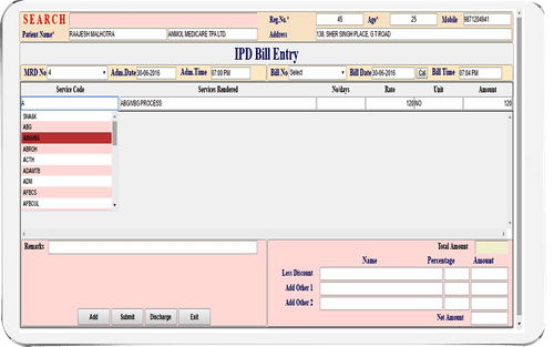 Saral Hospital Soft ipd bill entry