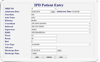 Saral Hospital Soft patient database