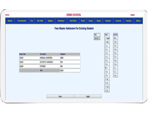 saral school soft fees