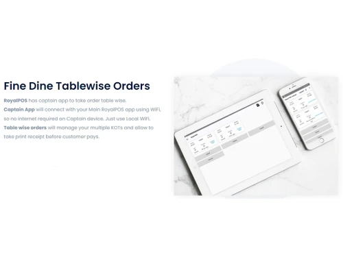 royalpos centralized fine dine tablewise orders