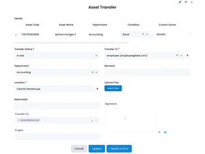 asset infinity transfer