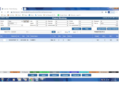 Labmate-Paitent Booking