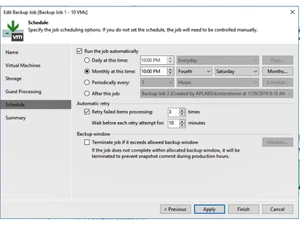 Veeam Backup & Replication schedule