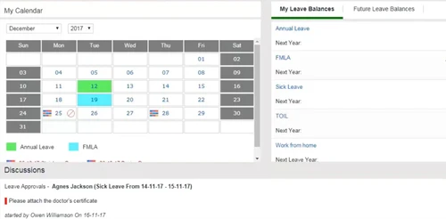 Planmyleave calender