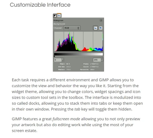 gimp customizable Interface