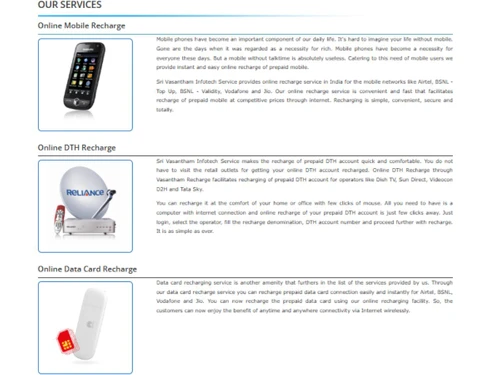 Vasantham Recharge-OUR Services