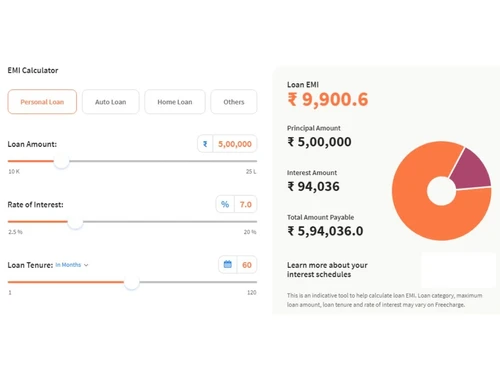 Freecharge EMI Calculator