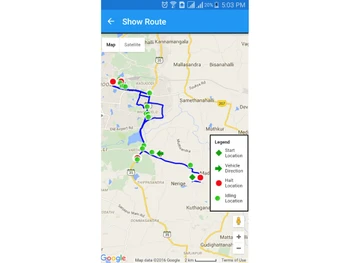 Sensel Telematics show route