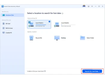 easeus data recovery wizard-location