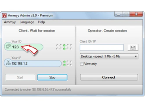 Ammyy Admin connected