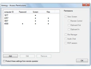 Ammyy Admin permissions