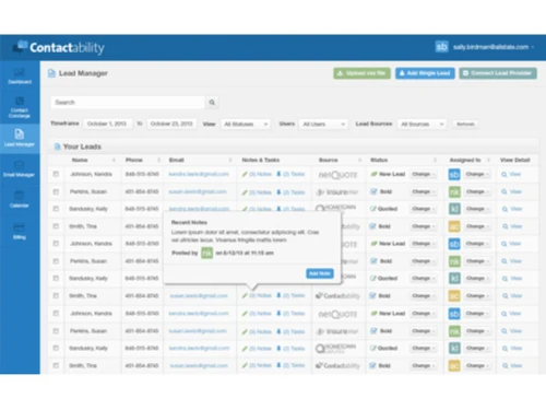 contactability dashboard