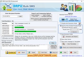 drpu bulk sms professional device message send