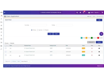 Ultimatix HRMS Search Panel