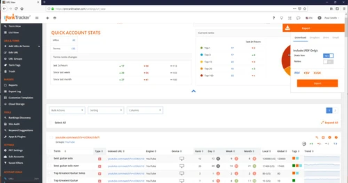 Pro Rank Tracker features