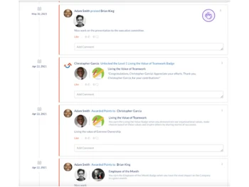 Engagedly Social Feed Employee Gamification