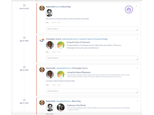 Engagedly Social Feed Employee Gamification