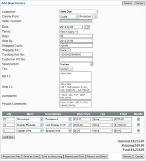 NCH Express Invoice add invoice