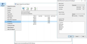 NCH Express Invoice unpaid reports