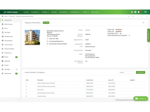 Yardi Property Management Software Database
