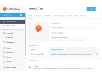 Dialogflow Agent One Test