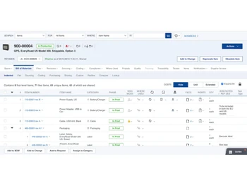Arena PLM-bill of material