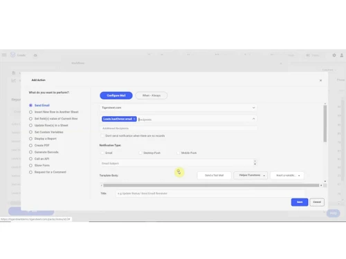 Tigersheet-Configure Mail