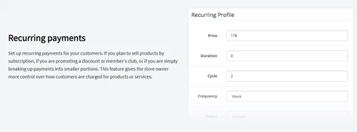 opencart recurring payments