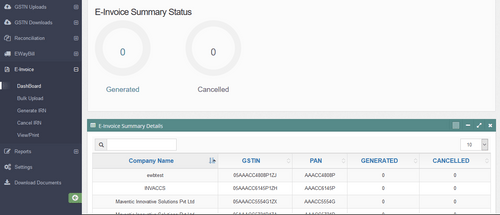 WEP GST invoice summary status